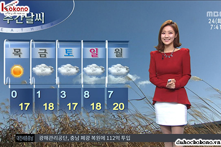 từ vựng tiếng Hàn về thời tiết